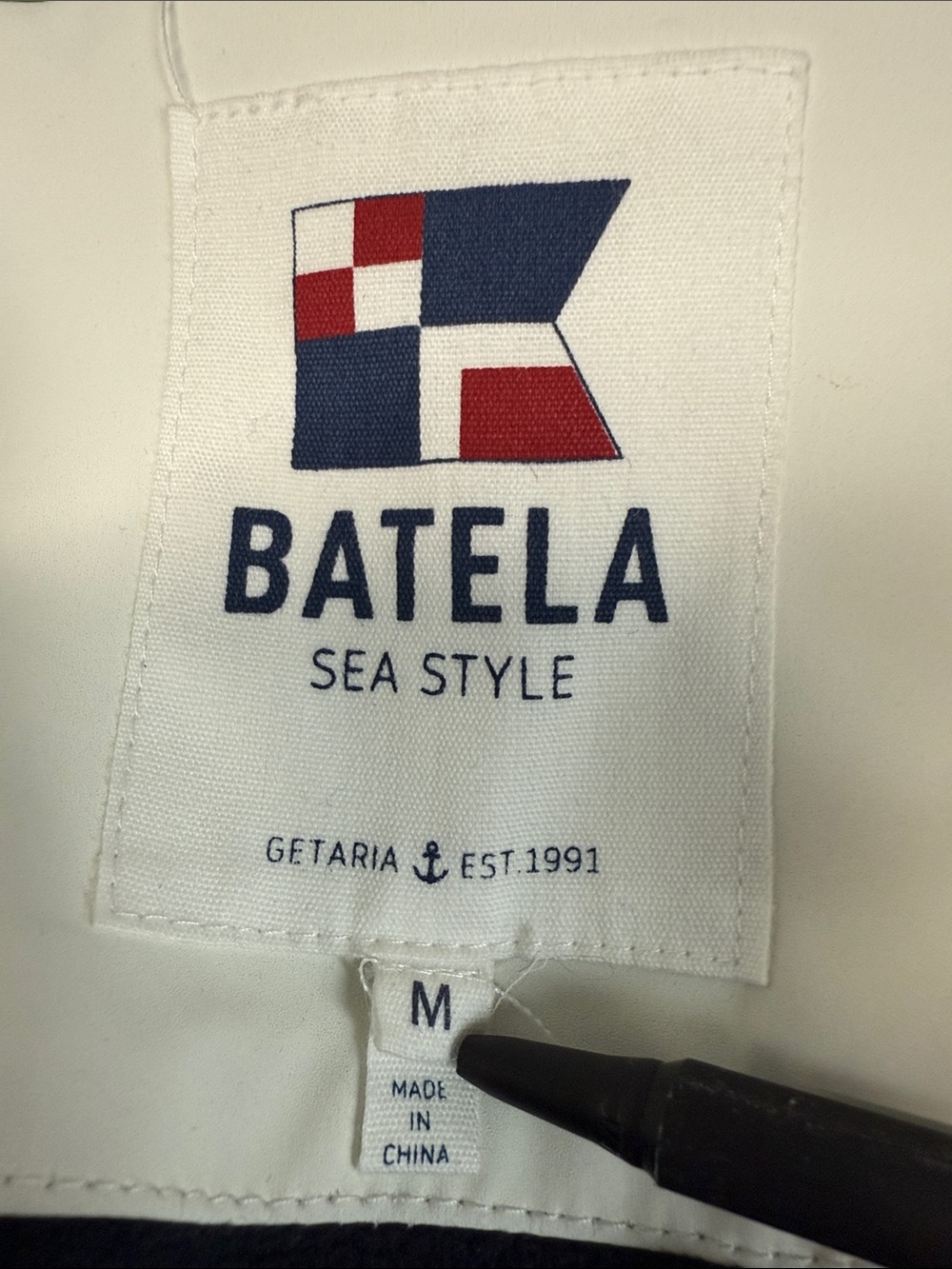 Batela Waterproof White Rain Jacket - Nautical Coat - Fleece Lined Hooded Size M - Picture 9 of 11